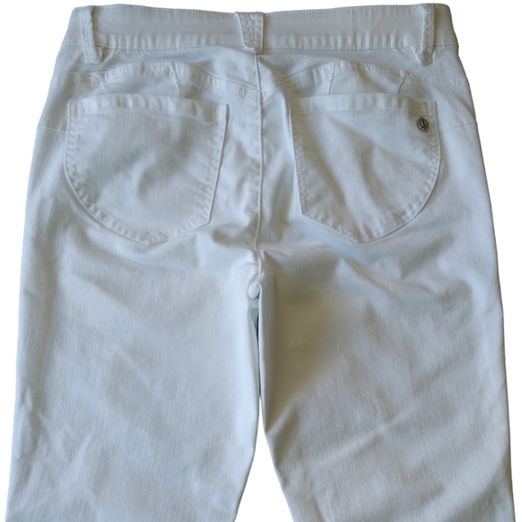 Democracy Absolution Optic White Ankle Skimmer Cropped Jeans Mid Rise Modern - Picture 5 of 9